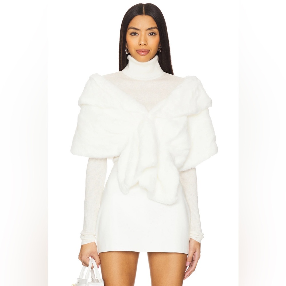 Unreal Fur Champagne Wrap in Ivory